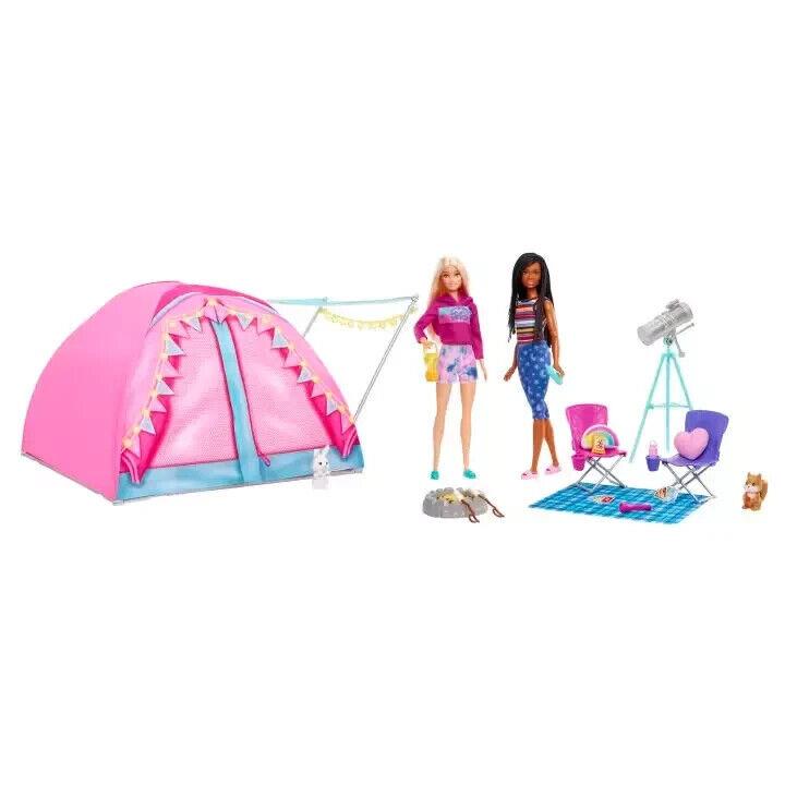 Barbie It Takes Two Camping Playset with Tent 2 Dolls