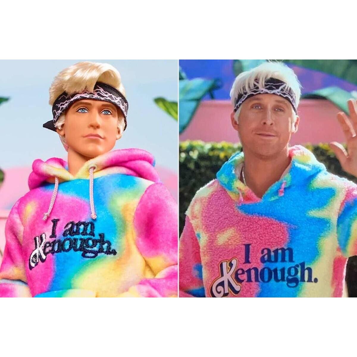 Barbie: Barbie The Movie : Ken Doll Wearing I AM Kenough Hoodie / with Shipper