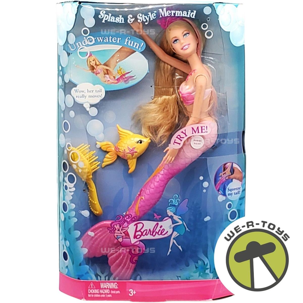 Barbie Splash and Style Mermaid Doll with Angel Fish 2008 Mattel M9311