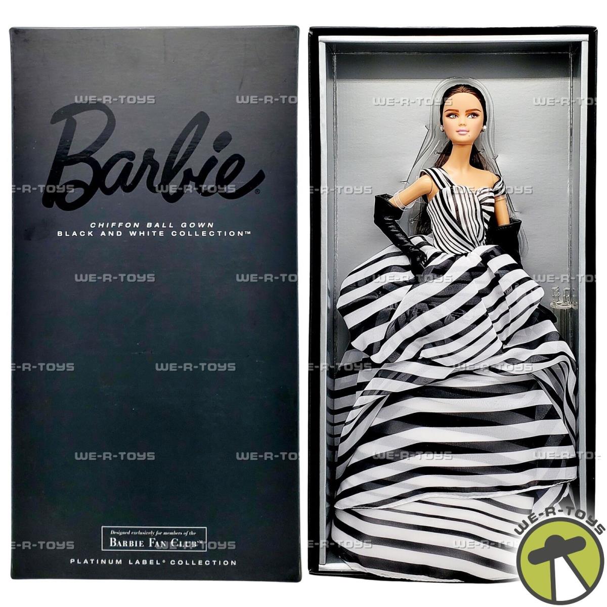 Barbie Chiffon Ball Gown Black and White Collection Doll 2015 Mattel DGW59