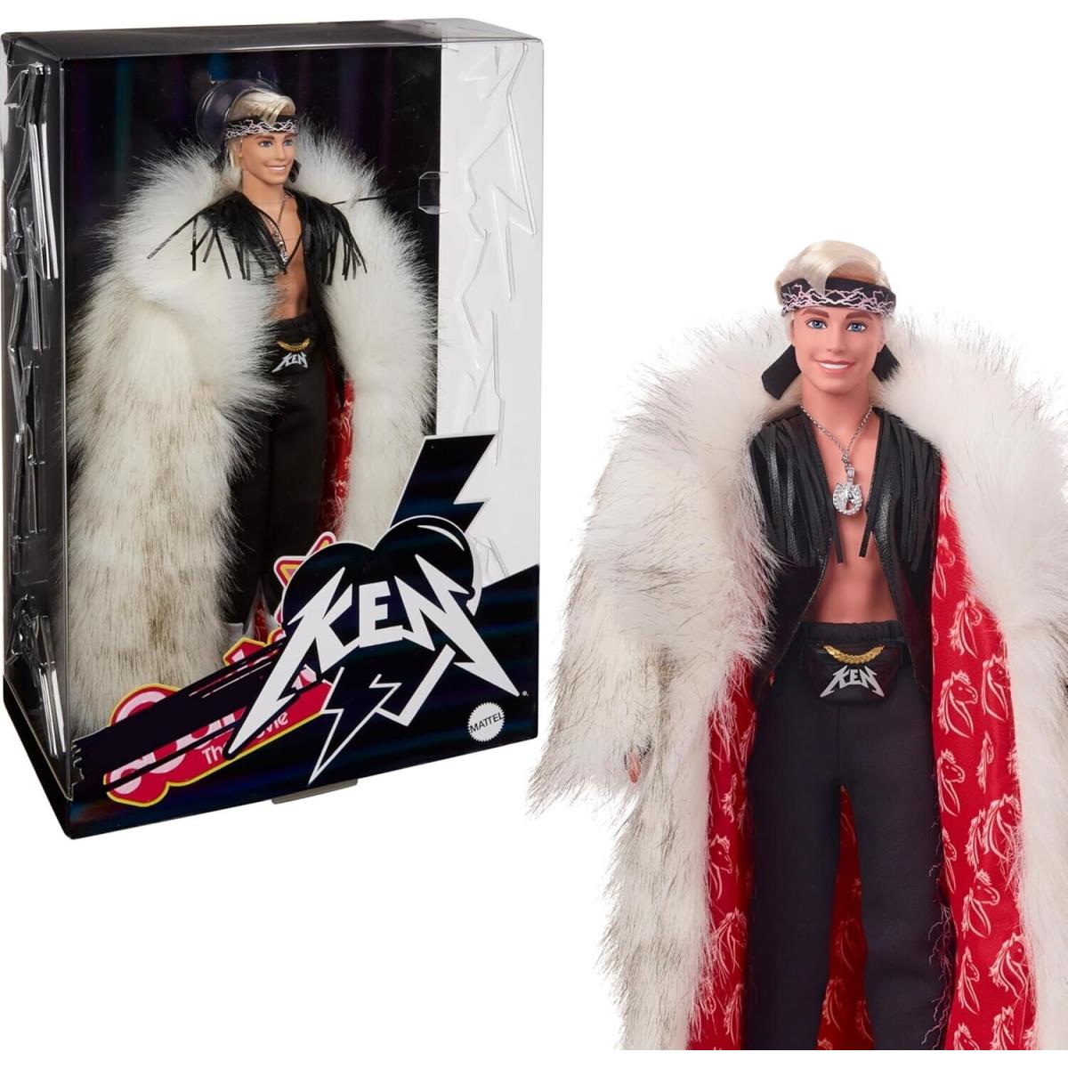 Barbie The Movie Collectible Ken Doll in Fur Coat Mattel Shipper Box HRF311