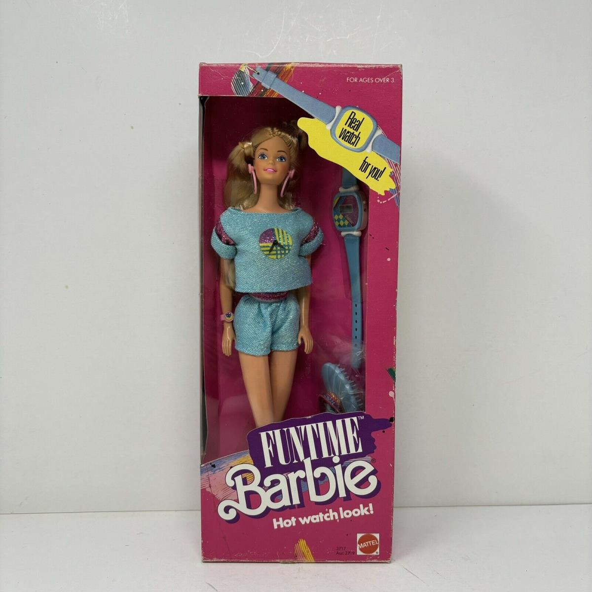 Vintage 1986 Mattel Funtime Barbie Doll Hot Watch Look 1738 Blonde