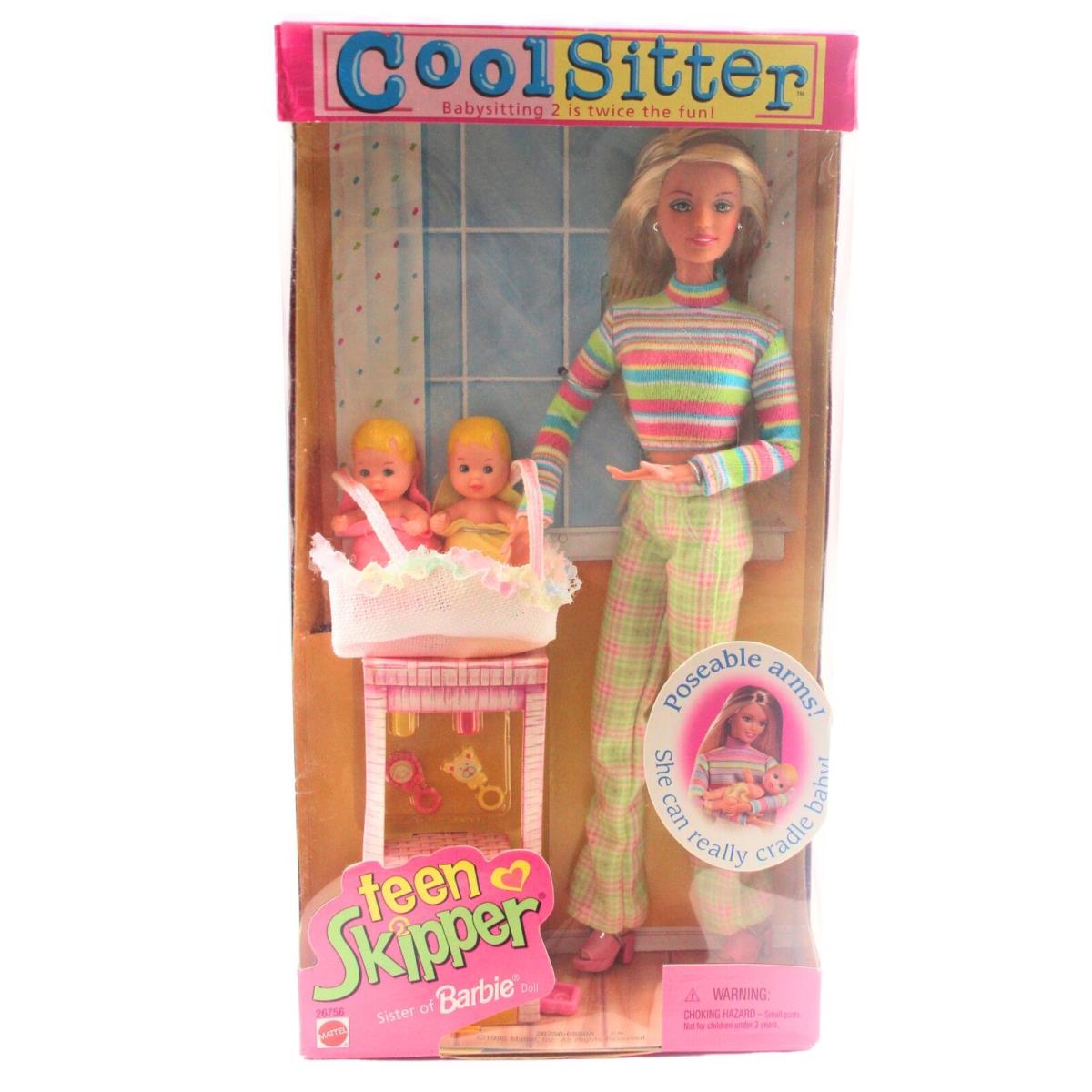 Barbie Cool Sitter Teen Skipper Doll - Babysitting 2 is Twice The Fun 1998