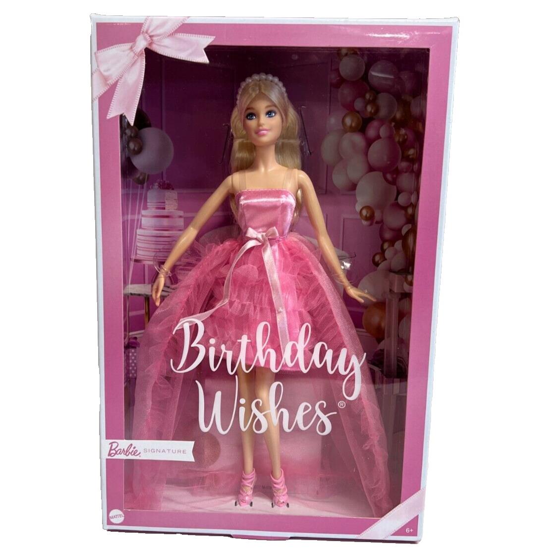 Barbie Signature Birthday Wishes Doll Blonde in Pink Dress Collectible Doll 2022