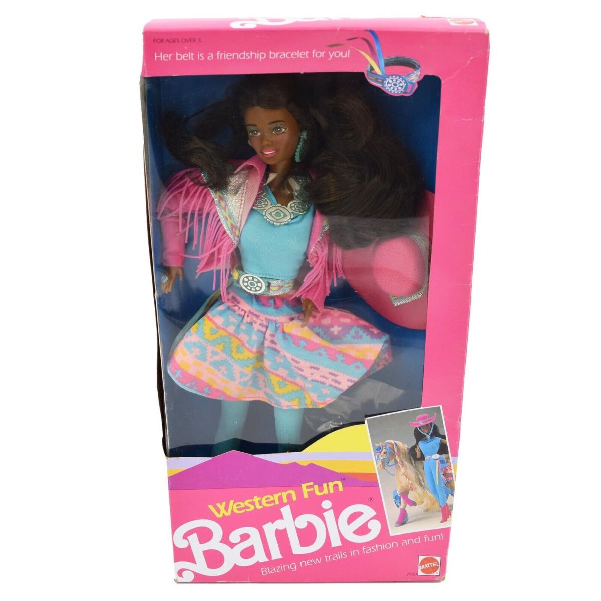 Western Fun African American Barbie Doll 1989 Mattel 2930 Nrfb