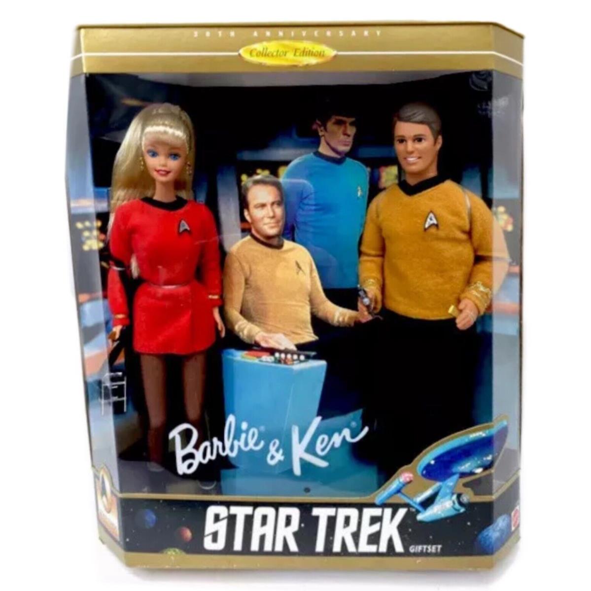 Star Trek 30TH Anniversary Collector Edition Barbie Ken Doll Gift Set Mint