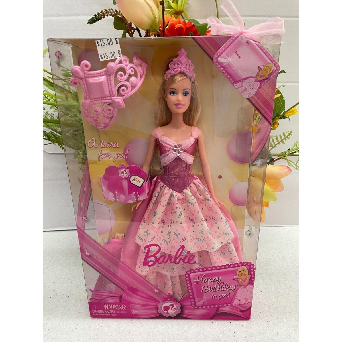 Barbie Happy Birthday To You with Tiara Hair Clip Misb 2008