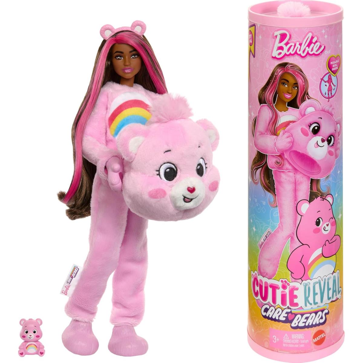 Barbie Cutie Reveal Care Bears Fashion Doll with Cheer Bear Costume Accessorie