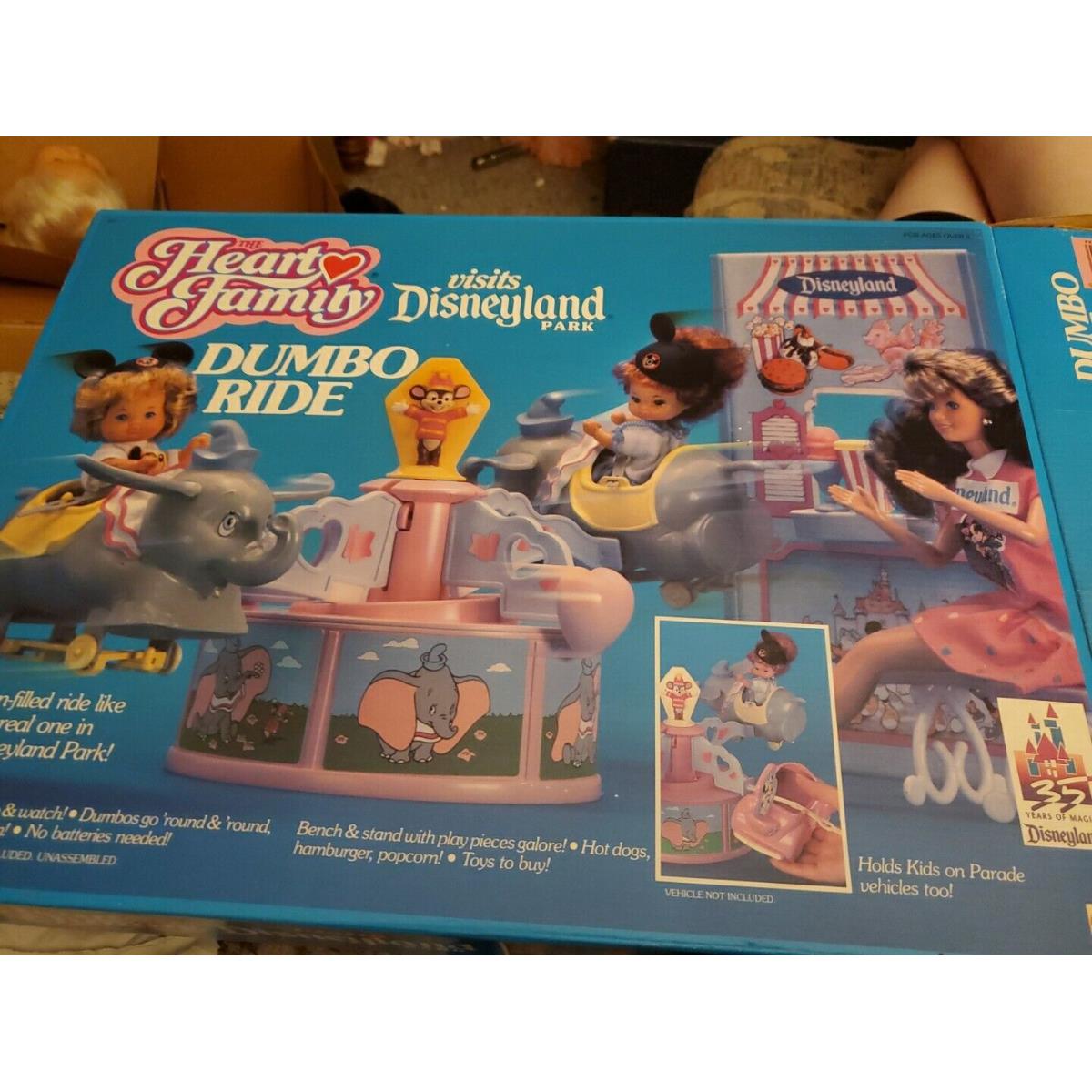 Vintage 1989 The Heart Family Visits Disneyland Park Game Dumbo Ride Mattel