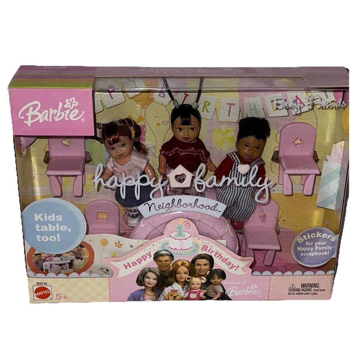 Barbie Happy Family Neighborhood Baby Friends Happy 1 Birthday Nrfb B9216 Rare