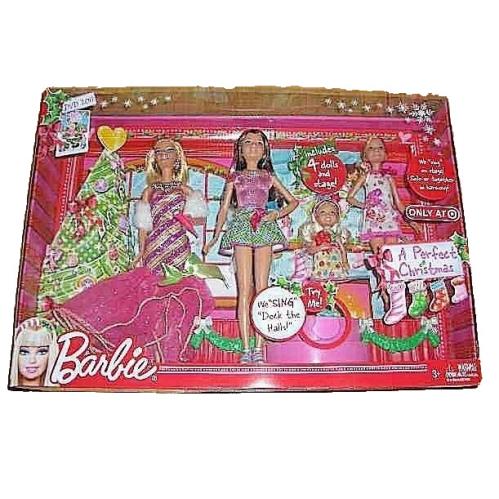 Barbie-target-a Special Christmas Barbie V6986-FOUR 4 Singing Dolls-nrfb