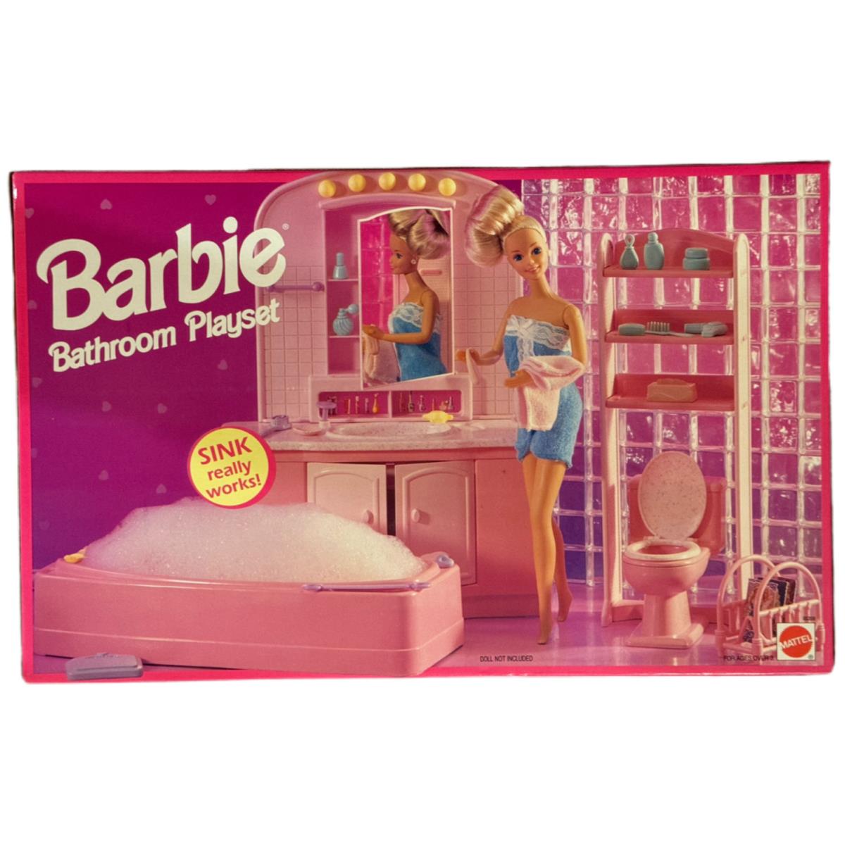 BK B Barbie Doll 1993 Bathroom Playset 65359