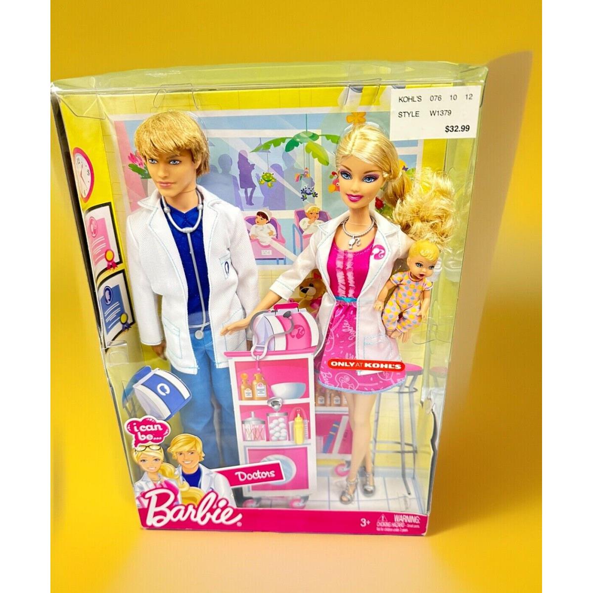 Mattel Barbie I Can be Doctors Ken Baby Doll 2010 Kohl s Exclusive W1379 Read