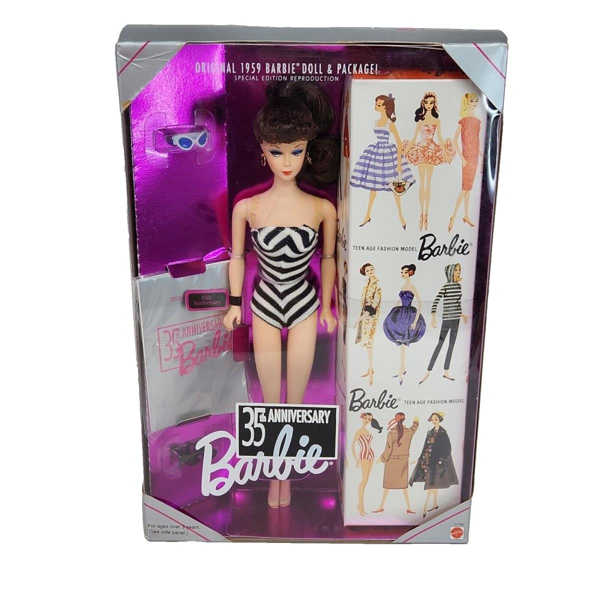 Vintage 1993 Mattel 35TH Anniversary Brunette Barbie 11590 IN Box