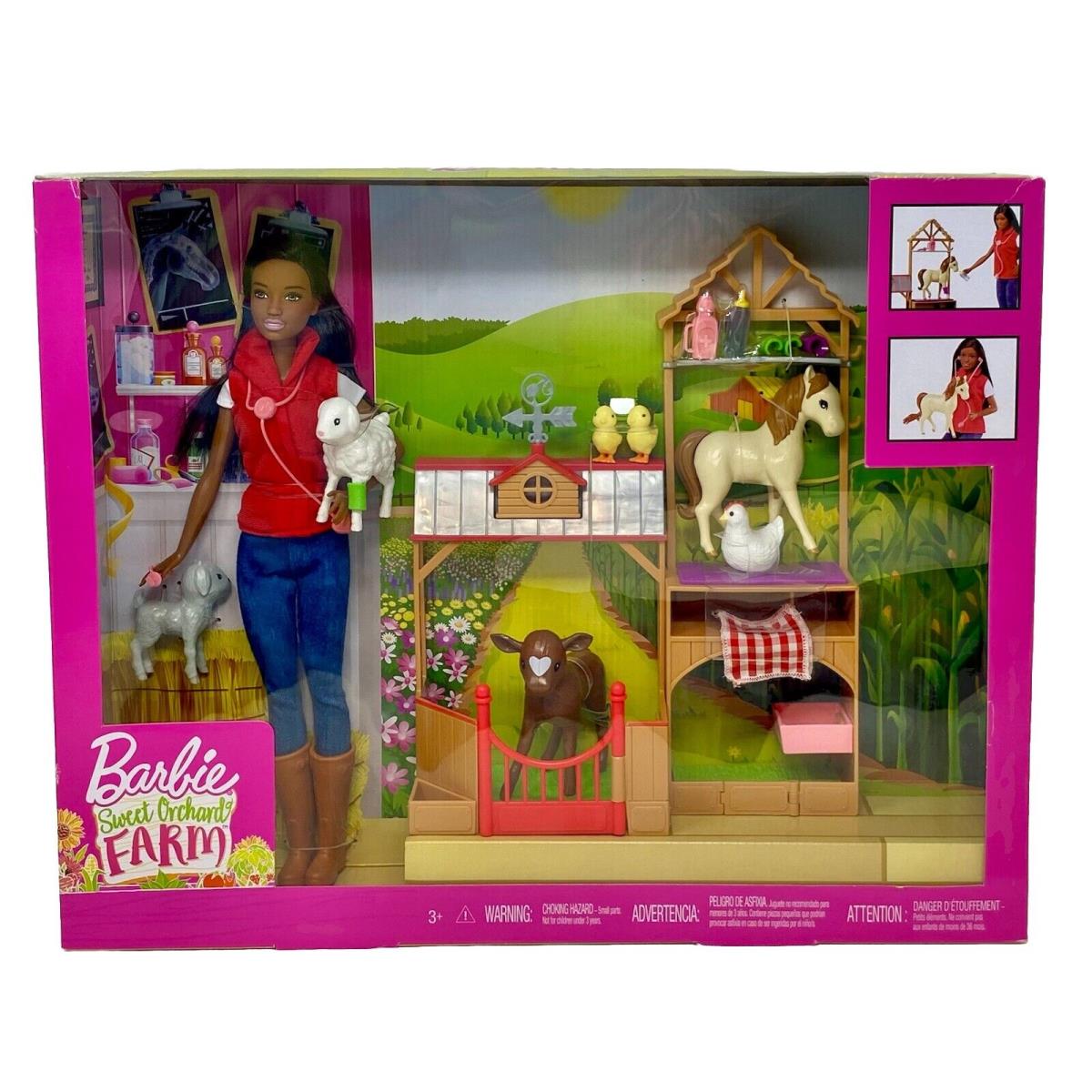 Barbie Sweet Orchard Farm Vet Doll and Playset with 7 Animals Mattel