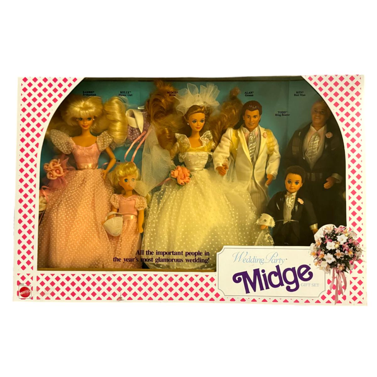 BK Barbie Doll 1990 Wedding Party Midge Gift Set Alan Ken Stacie Todd 9852