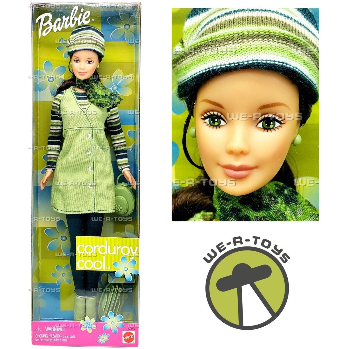 Corduroy Cool Brunette with Green Fashions Barbie Doll 1999 Mattel 24659