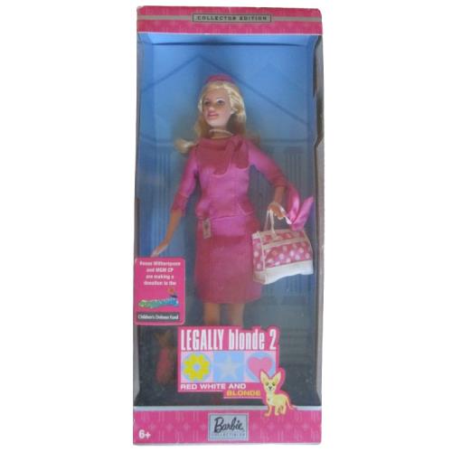 Barbie as Elle Woods Legally Blonde 2 Red White Blonde Dog Bruiser Bob Newhart