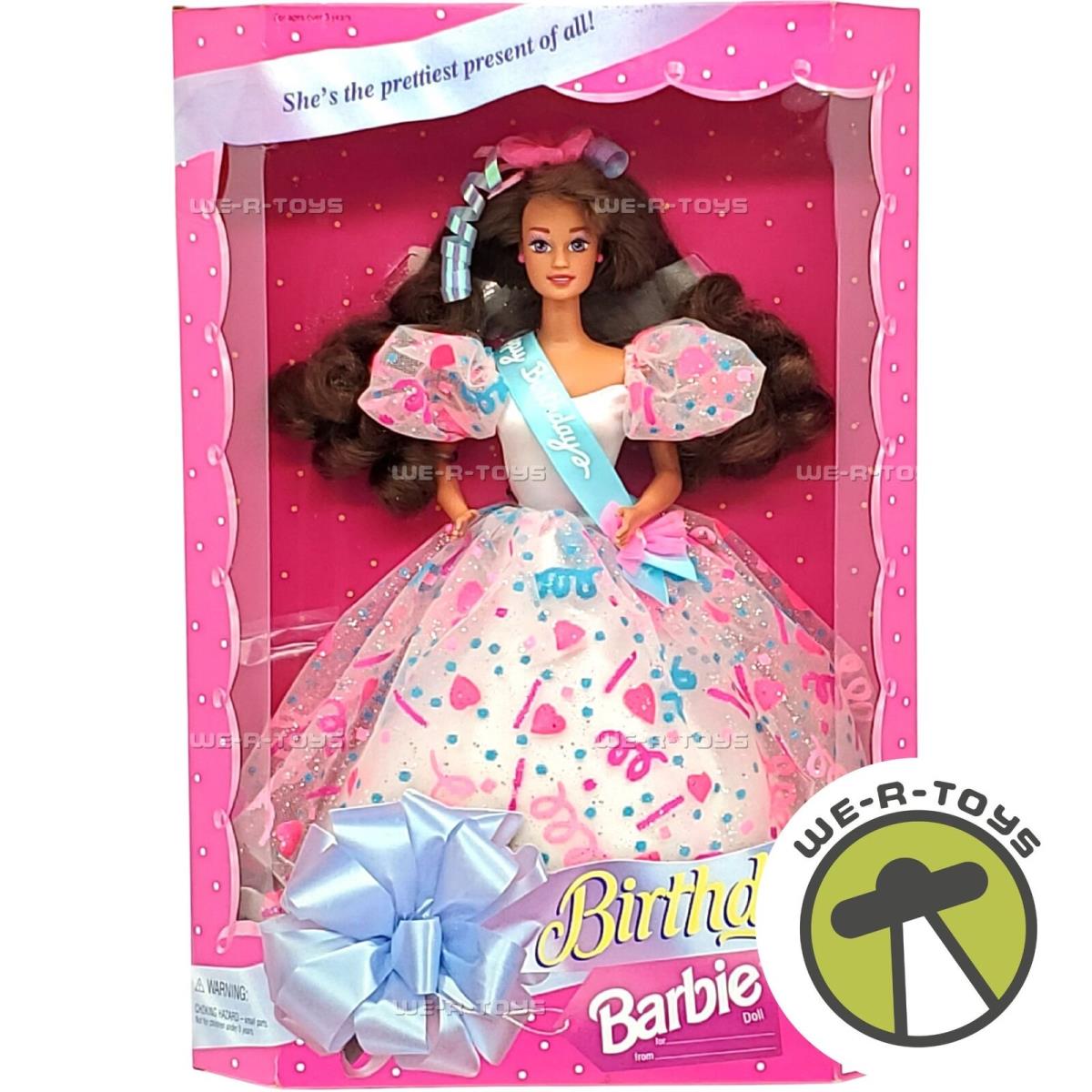 Birthday Barbie Doll Brunette She`s The Prettiest Present of All Mattel 13253