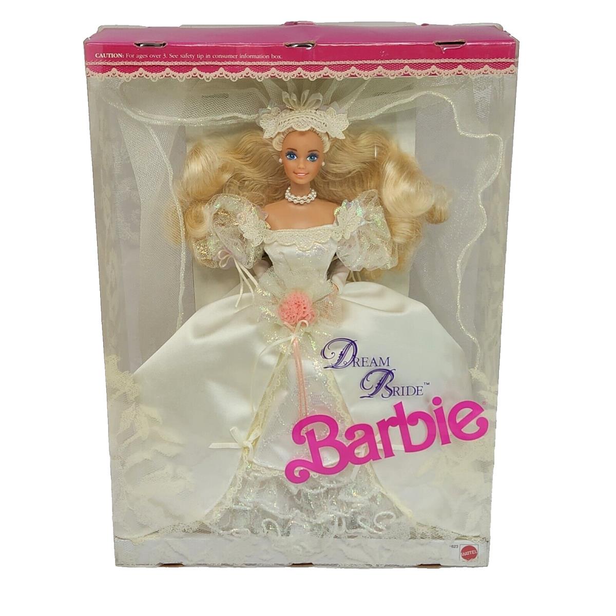 Vintage 1991 Dream Bride Barbie Doll Mattel 1623 Blonde Wedding