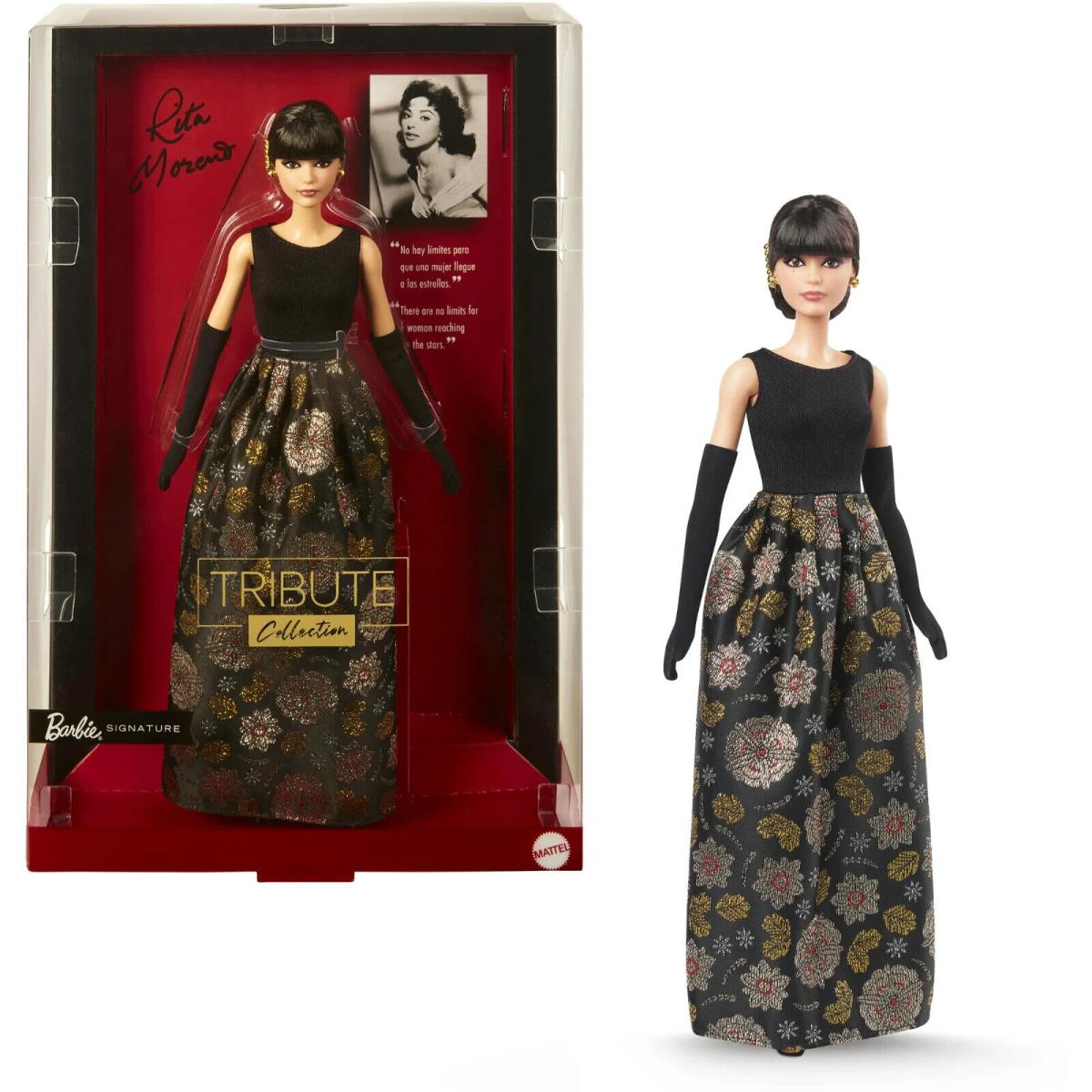 Barbie Signature Tribute Collection Rita Moreno Collectible Doll in Black Gold