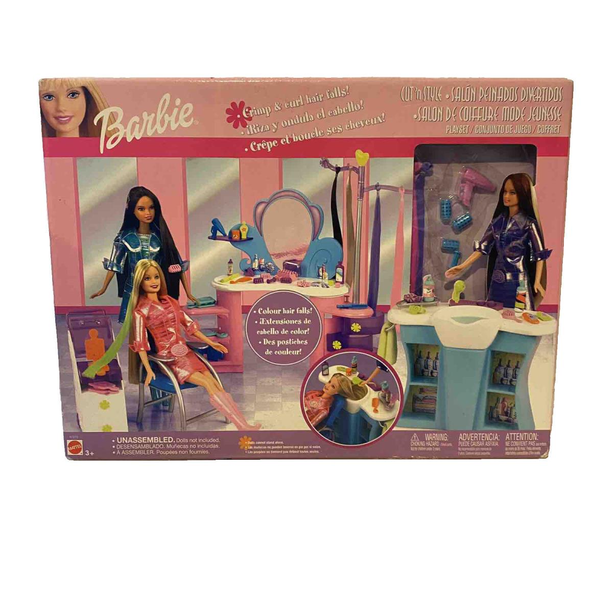 2002 Barbie Cut N Style Salon Playset Mattel 47270