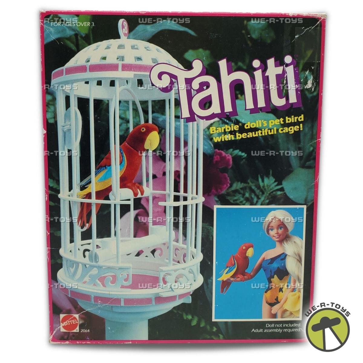 Barbie Tahiti Barble Doll`s Pet Bird with Beautiful Cage 1985 Mattel 2064