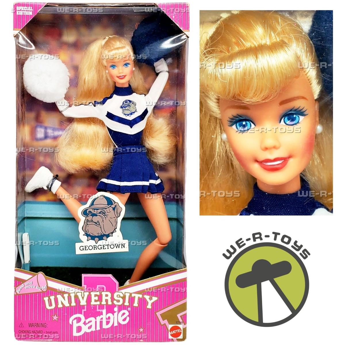 University Barbie Georgetown University Cheerleader Doll 1996 Mattel 17749