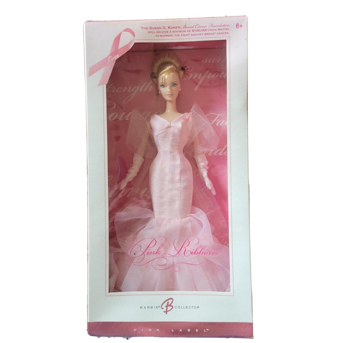 Susan G. Komen Barbie Collector Pink Ribbon Doll 2006 Mattel Love Pink Label