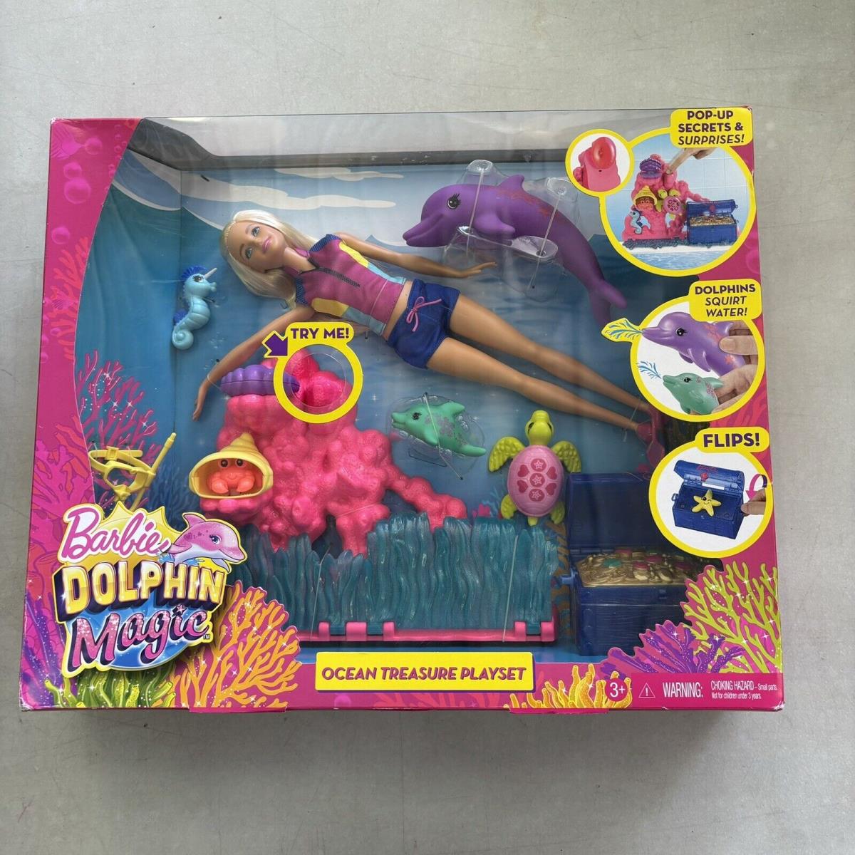 Barbie Dolphin Magic Ocean Treasure Playset 2016 Rare