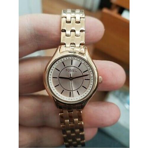 Fossil BQ1591 Rose Gold Dial Rose Gold Stainless Steel Women`s Watch