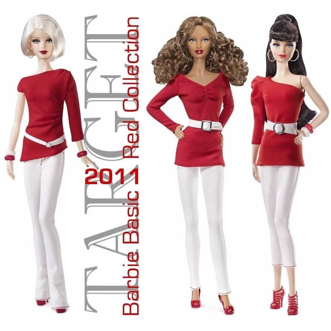 2011 Target Barbie Basic Red Collection Set of Models 1 2 3 Mint Nrfb