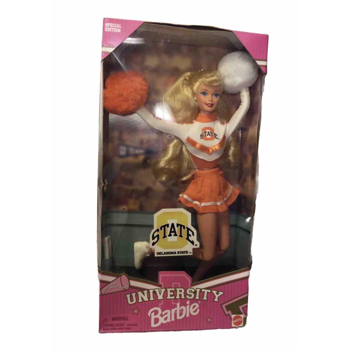 Vtg Mattel 1997 University Barbie Oklahoma State Special Edition