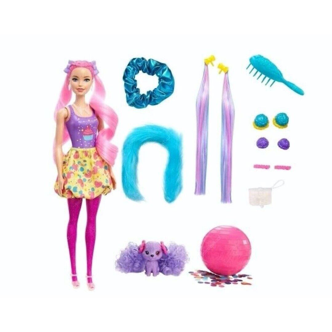 Mattel Barbie Color Reveal Glitter Hair Styling Pink HBG39