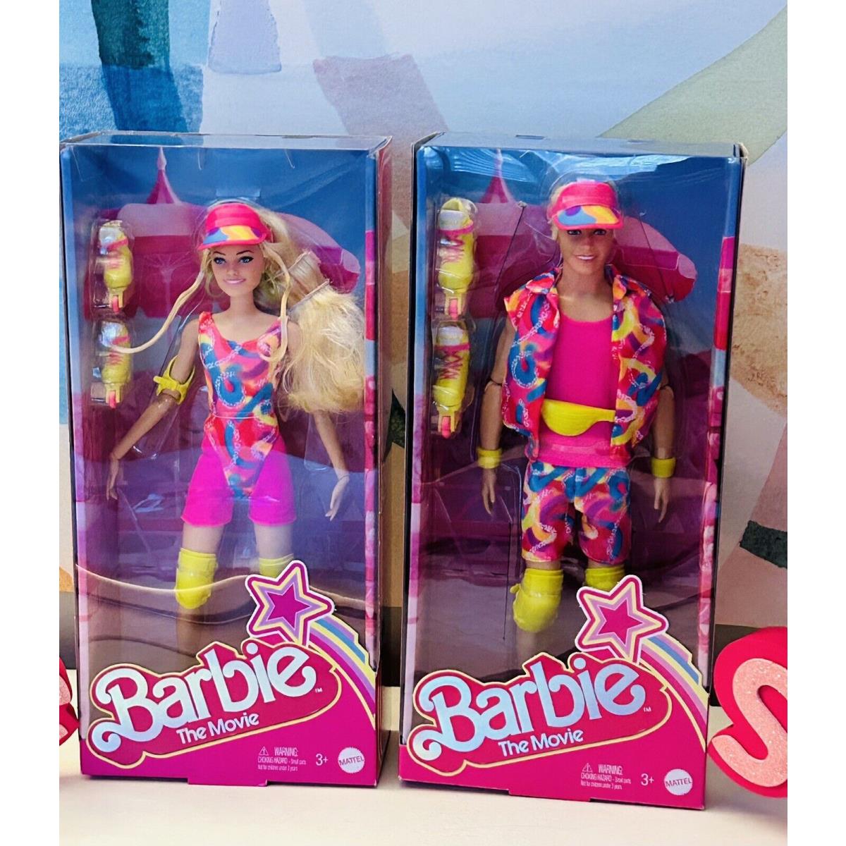 Barbie The Movie Neon Inline Roller Skating Outfit Doll Set Barbie Ken Set