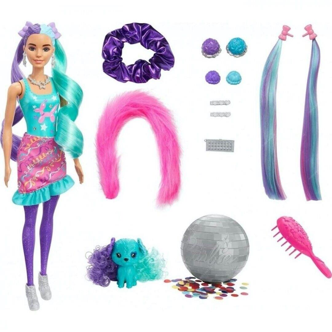 Mattel Barbie Color Reveal Glitter Hair Styling Blue HBG41