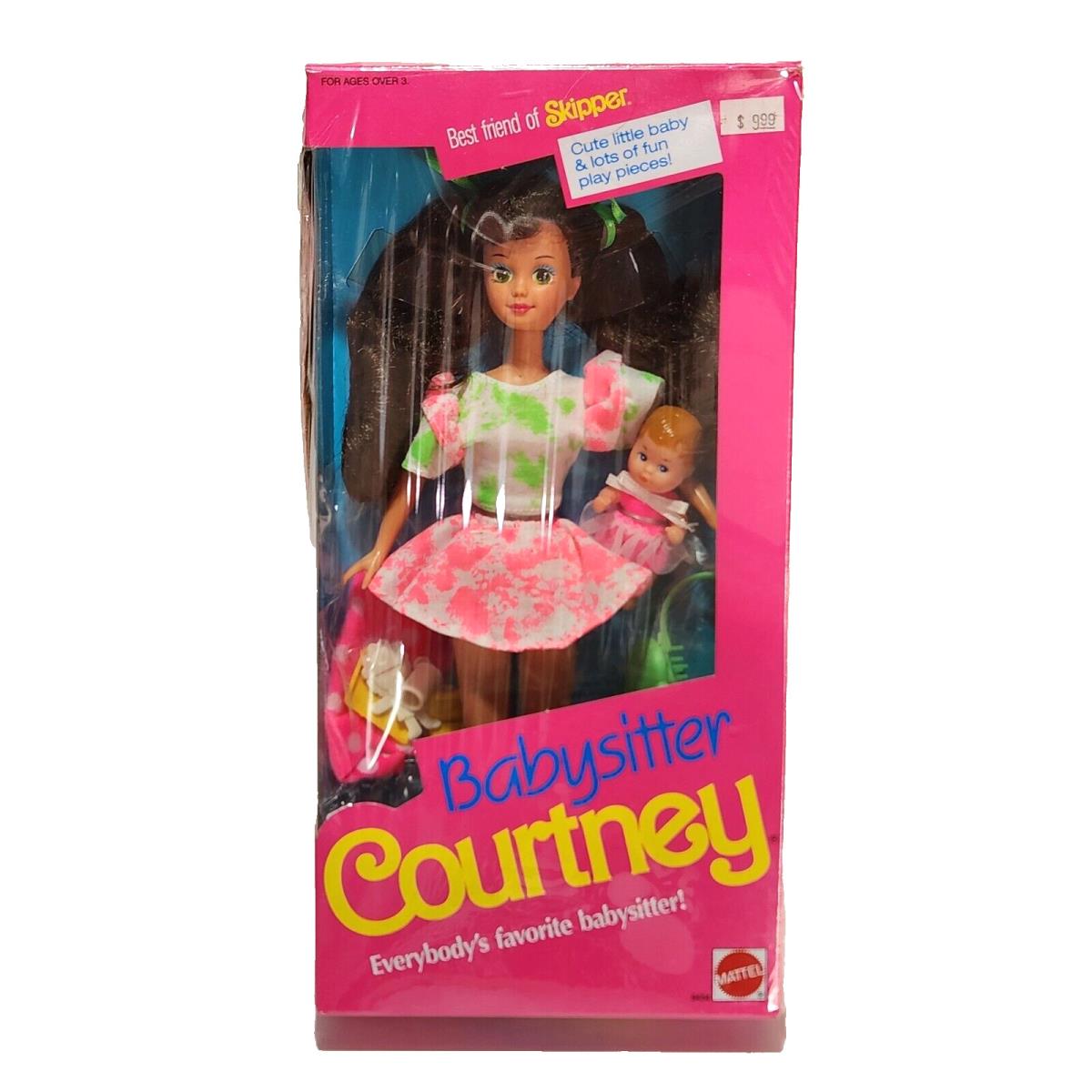 Vintage 1990 Babysitter Courtney Barbie Doll Mattel 9434