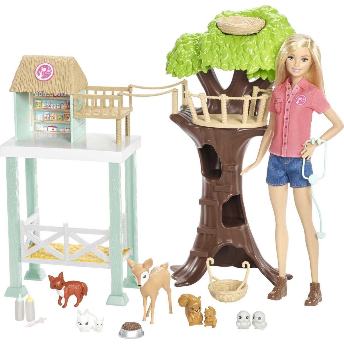 Barbie Animal Rescue Center Playset with Doll and 8 Adorable Animal Patients