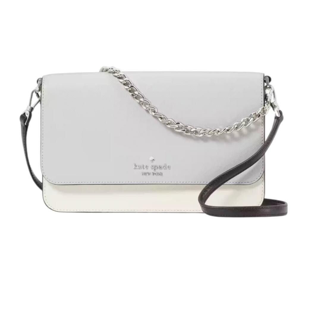 Kate Spade Womens Grey Leather Madison Medium Flap Convertible Crossbody