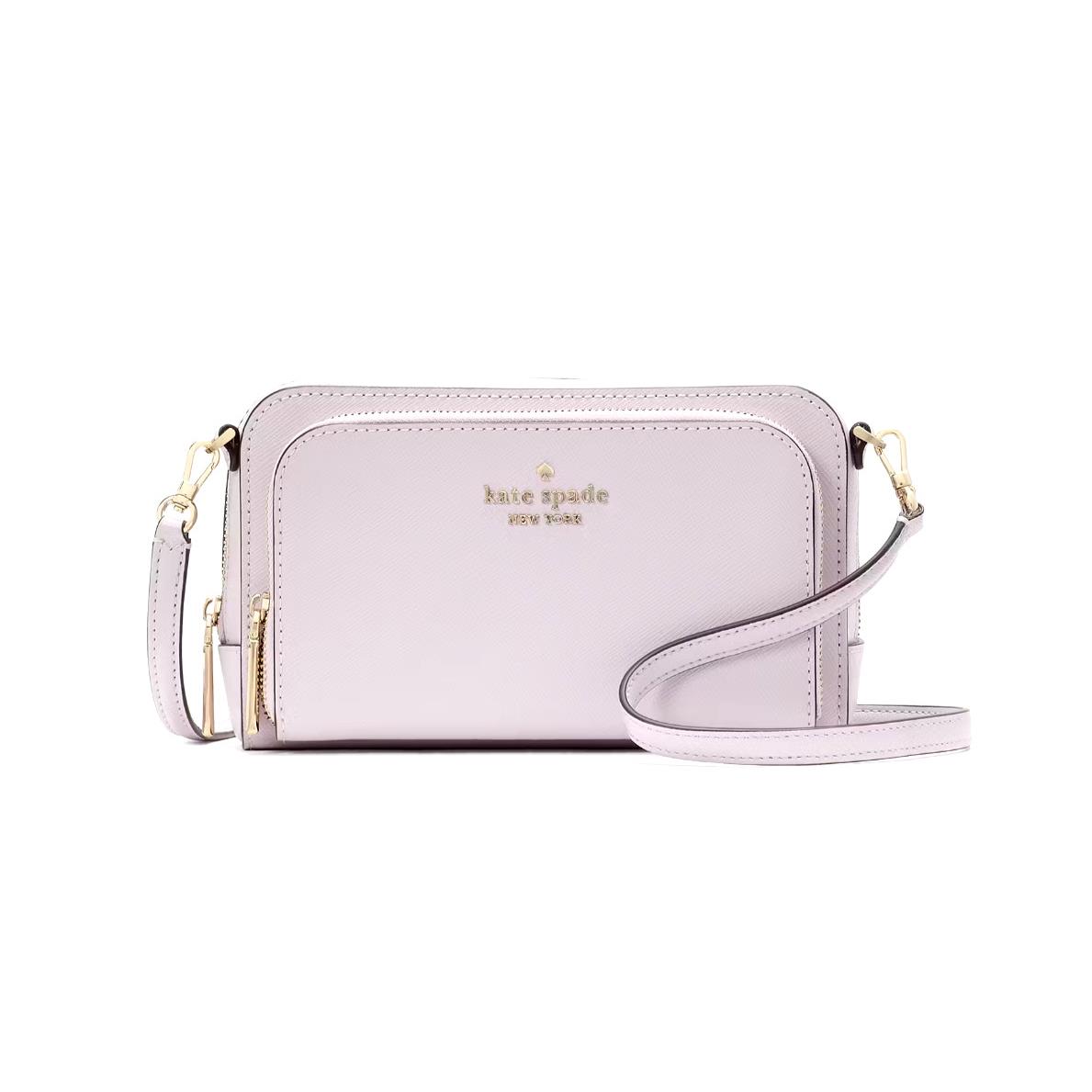 New Kate Spade Staci Dual Zip Around Crossbody Pastel Lavender
