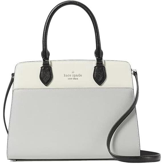 Kate Spade Madison Medium Top Handle Satchel Shoulder Purse - Platinum Grey