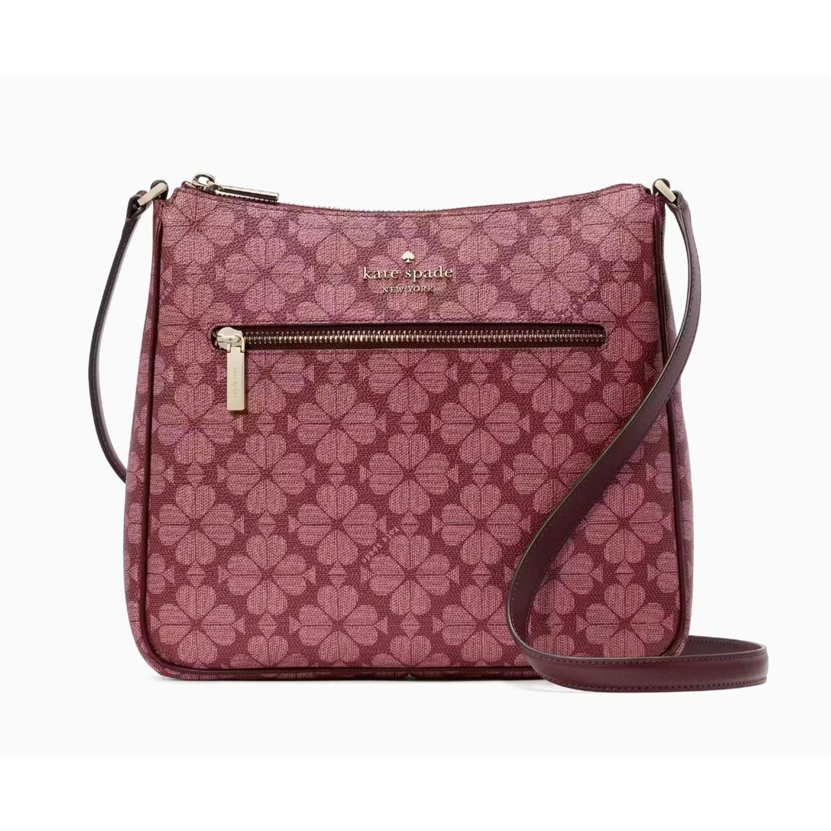 New Kate Spade Signature Spade Flower Swing Pack Crossbody Grenache / Dust Bag
