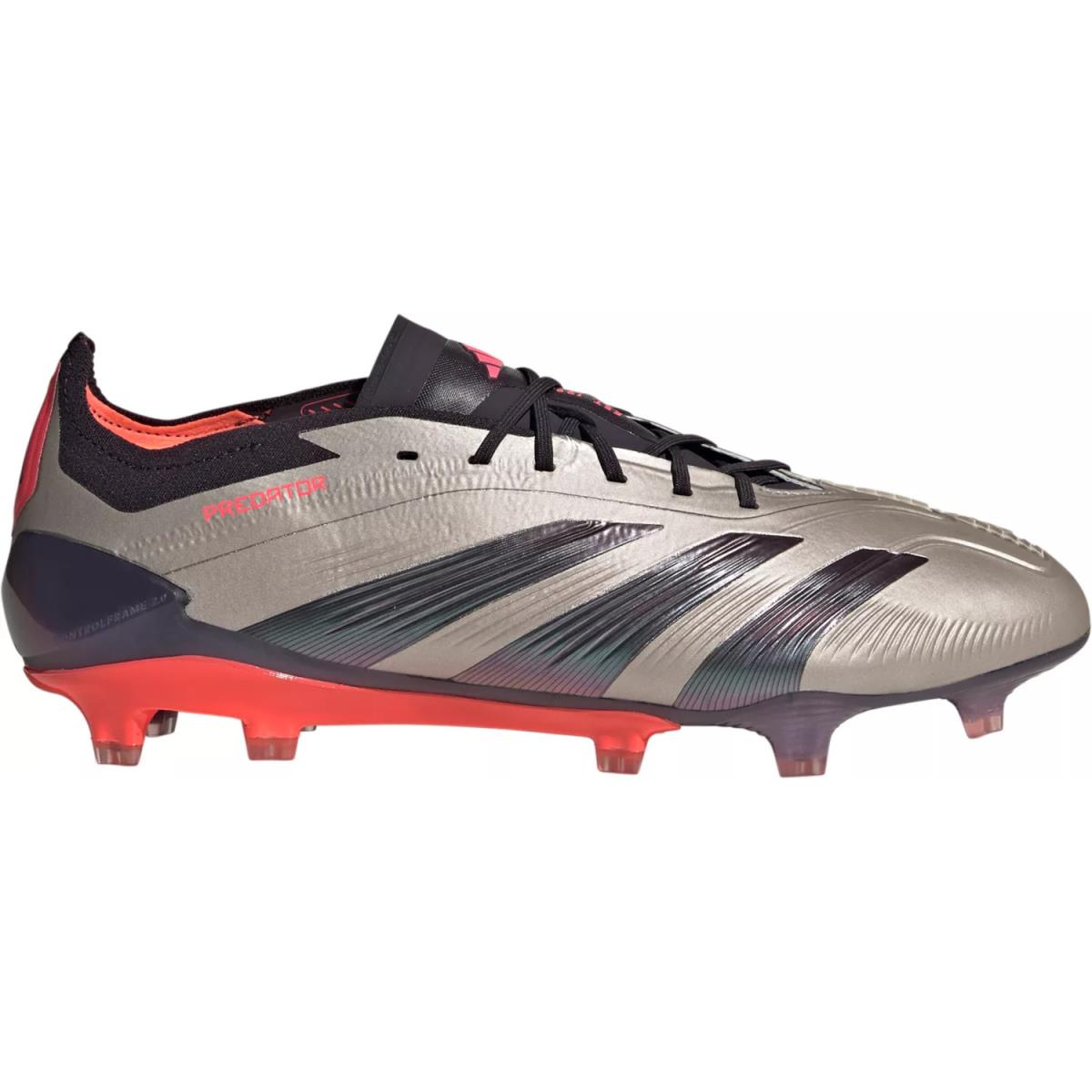 Mens Adidas Predator Elite FG Silver Black Knit Soccer Cleats