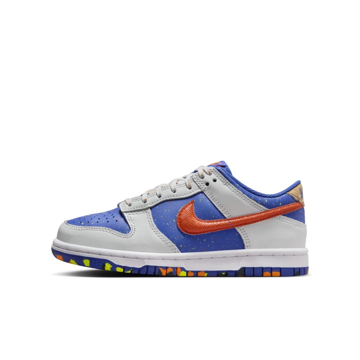 HJ9233-025 Grade School Nike Dunk Low BG - Photon Dust/Total Orange-Astronomy Blue