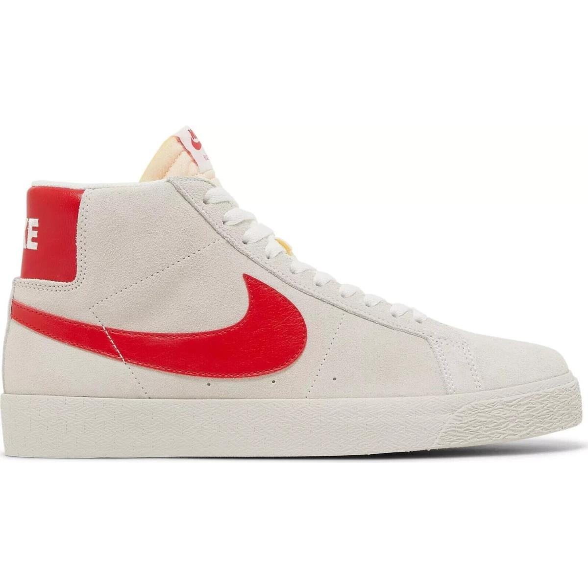 w Nike SB Zoom Blazer Mid Sneaker Suede Summit White/university Red 864349-109 - Summit White/University Red