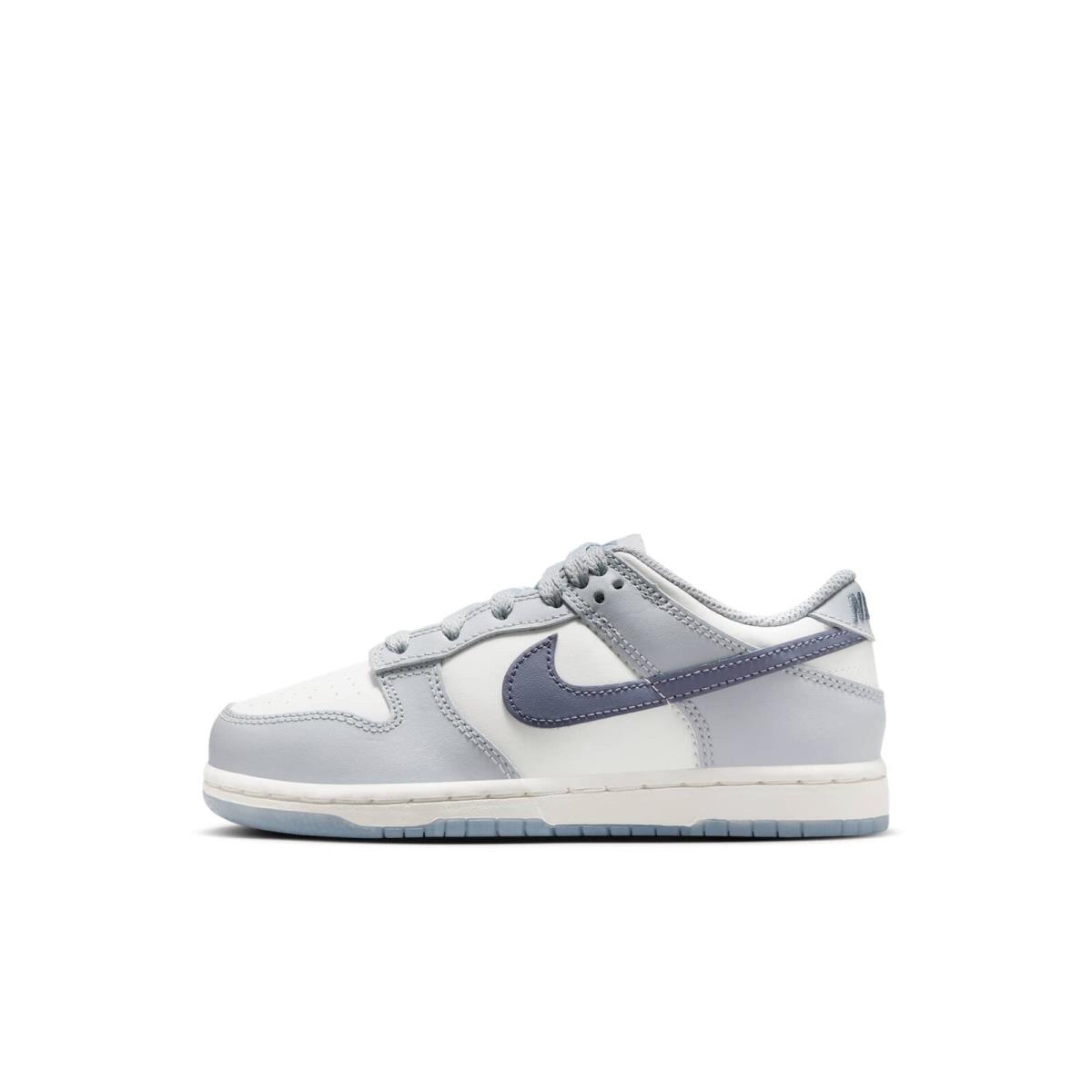 FB9108-101 Preschool Nike Dunk Low - Summit White/Light Carbon-Wolf Grey