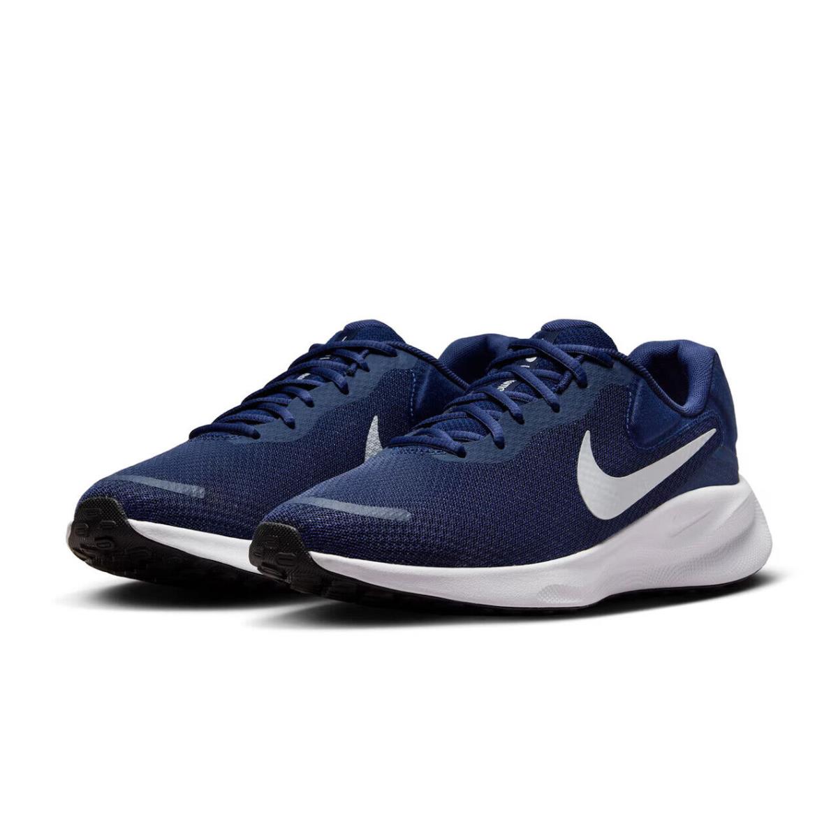 Mens Nike Revolution 7 Navy Textile Running Shoes - Blue