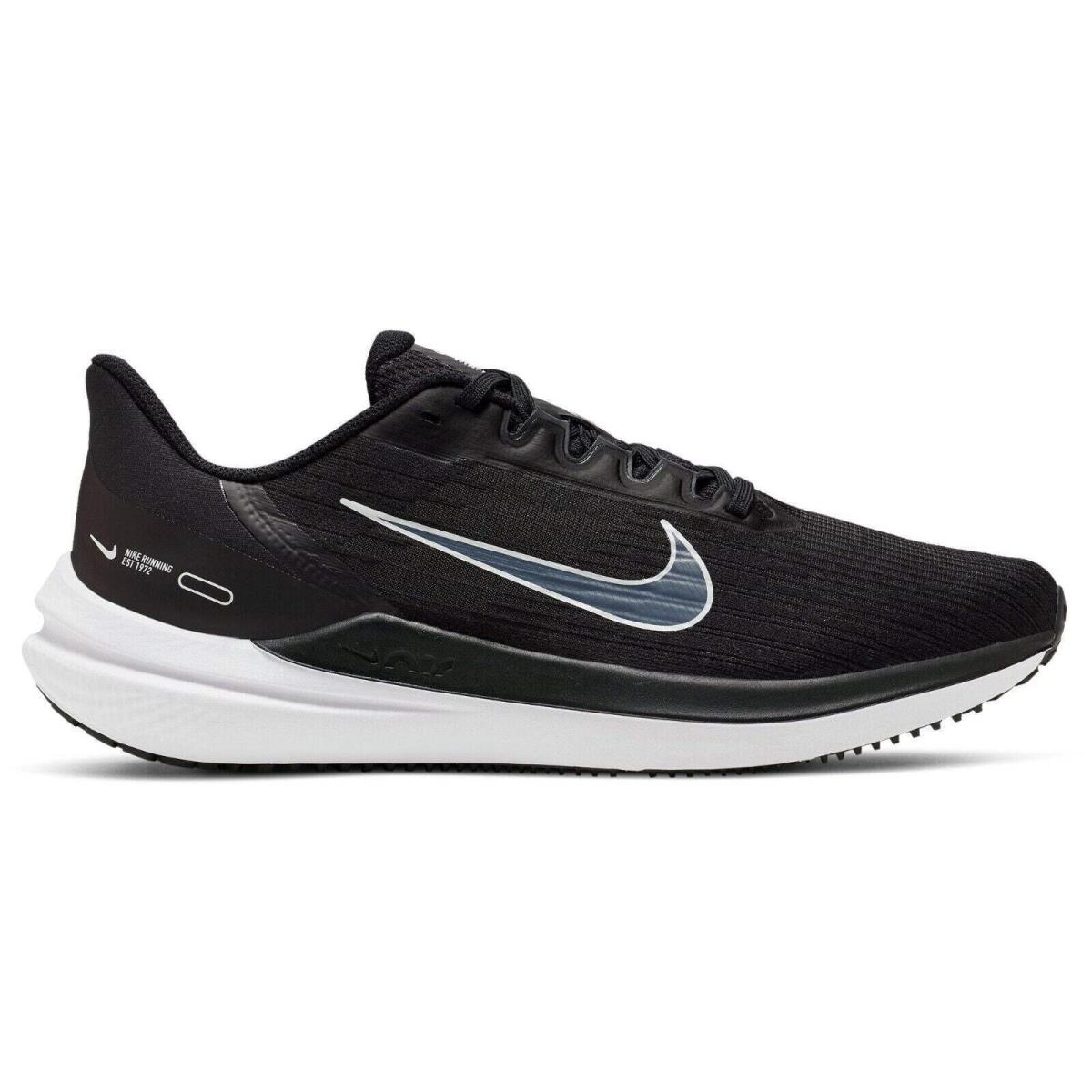 Men Nike Air Winflo 9 Running Training Shoes Black/white/dark Grey DD6203-001