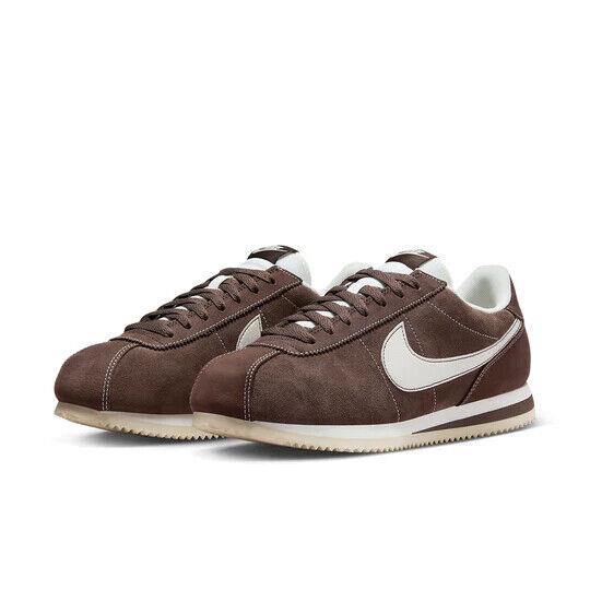 Nike Cortez FQ8144-237 Sneakers Men`s Brown White Suede Low Top Running Shoes - Brown