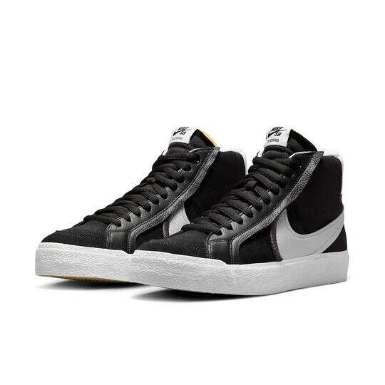 Nike Zoom Blazer Mid Premium SB DR9144-001 Men`s US 7.5 Black Leather Sneakers - Black